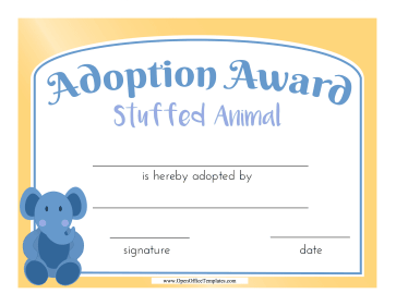 adoption certificate template