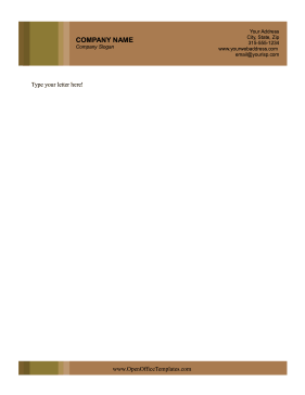 Brown Formal Letterhead - OpenOffice template