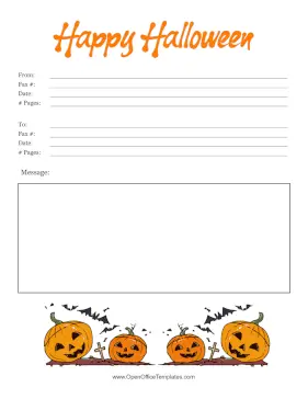 Happy Halloween Fax OpenOffice Template