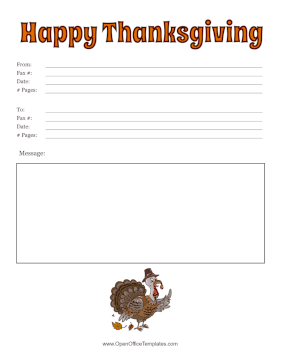 Happy Thanksgiving Fax OpenOffice Template