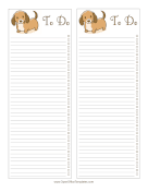 Cartoon Puppy To Do List OpenOffice Template