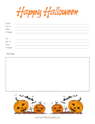 Happy Halloween Fax OpenOffice Template