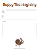 Happy Thanksgiving Fax OpenOffice Template