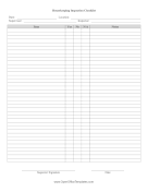 House Cleaning Inspection Log OpenOffice Template