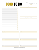 Weekly Meal Planner OpenOffice Template